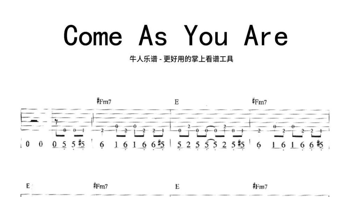 come as you are   牛人乐谱