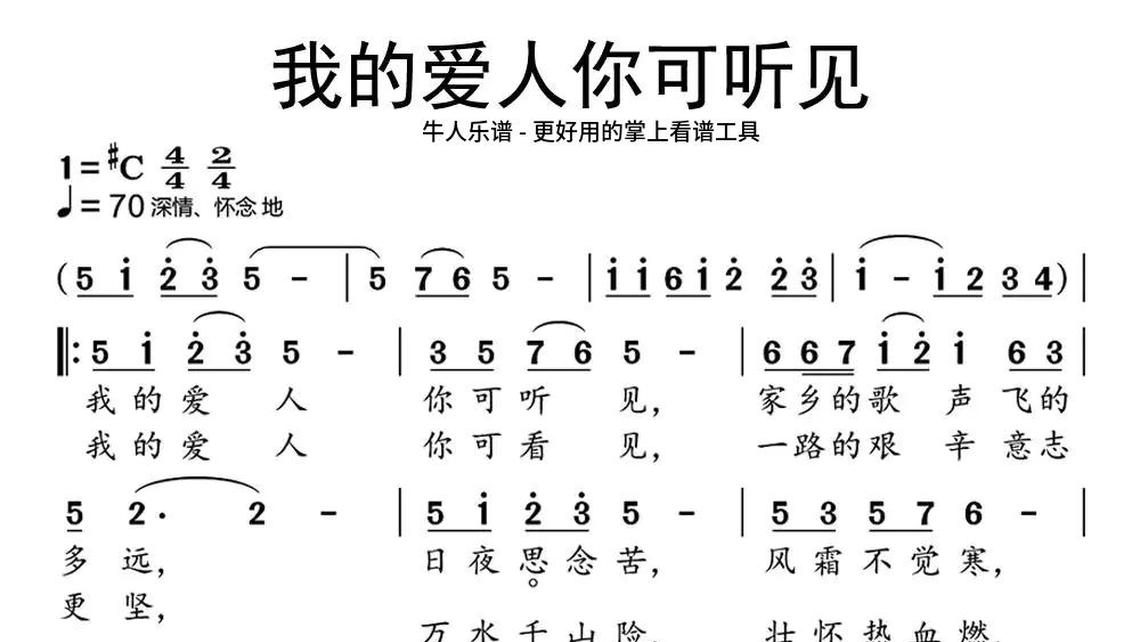 用心走天路(-牛人乐谱