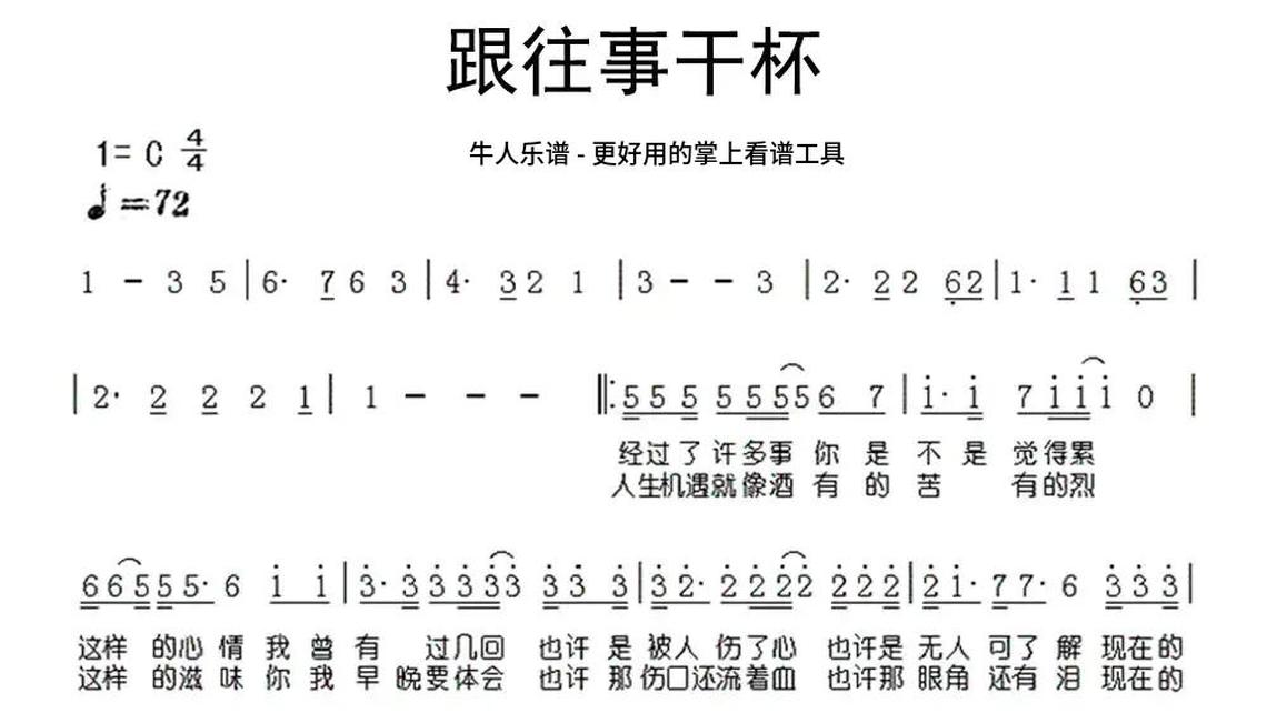 牛人乐谱后来图片