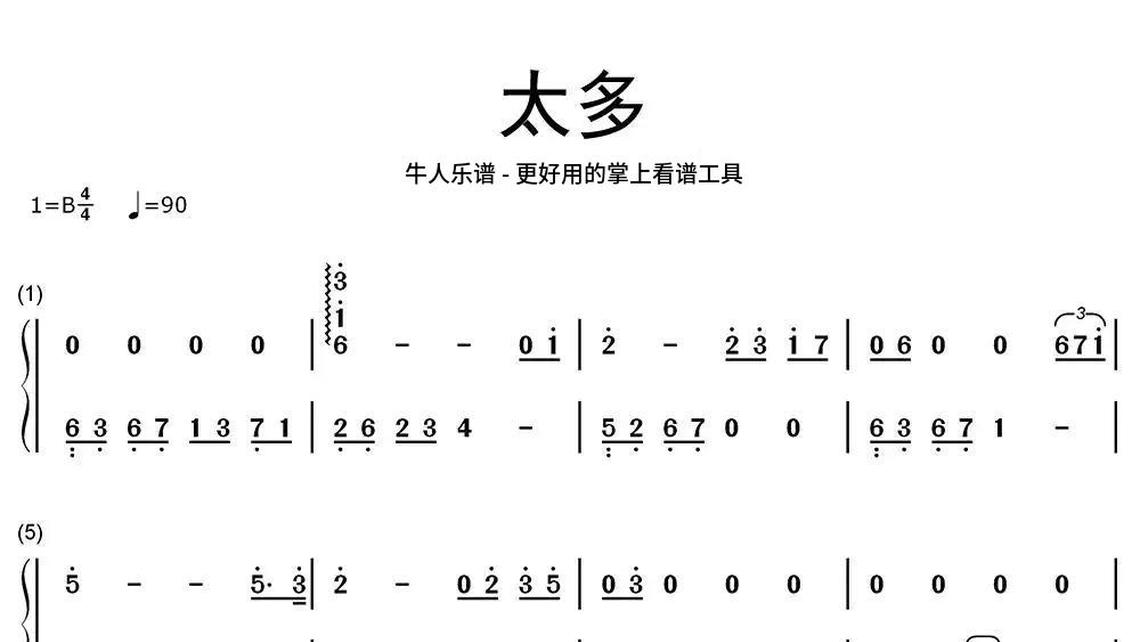 牛人乐谱 琴谱图片